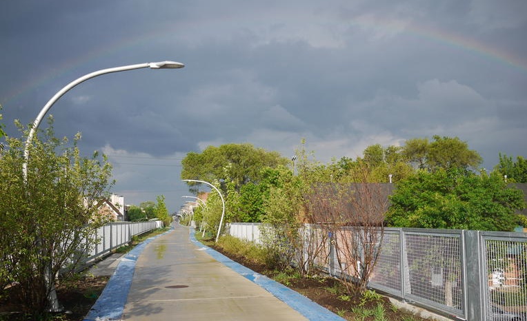 Photo of rainbow over The Bloomingdale Trail