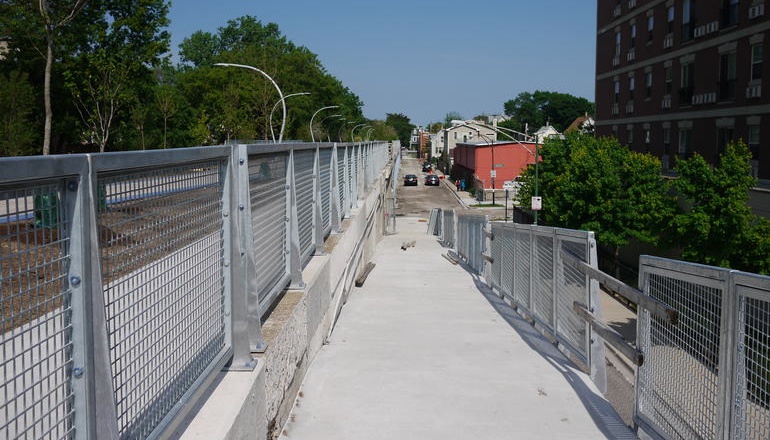 Photo of ramp down from The Bloomingdale Trail