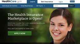Screenshot of healthcare.gov