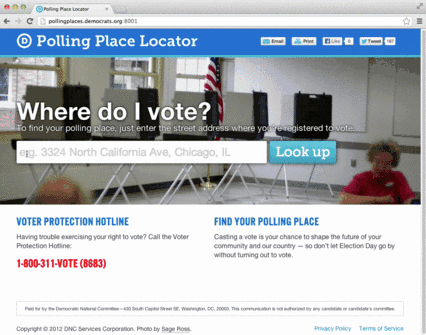 Screenshot of President Obama’s re-election campaign
