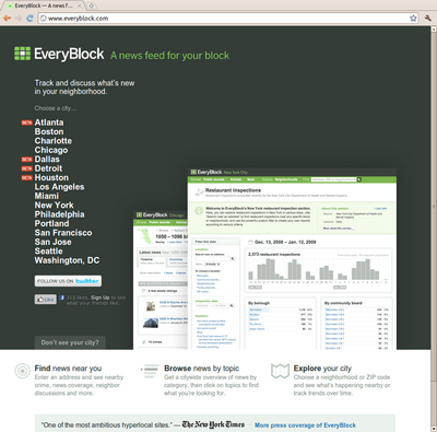 Screenshot of EveryBlock