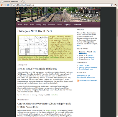 Screenshot of Friends of the Bloomingdale Trail